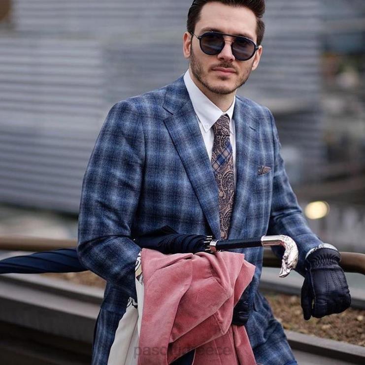 ομπρέλα | PASOTTI 478fa oxf-14 w18c - μπλε ομπρέλα ασημένια λαβή αετού 2N6B815 άνδρες